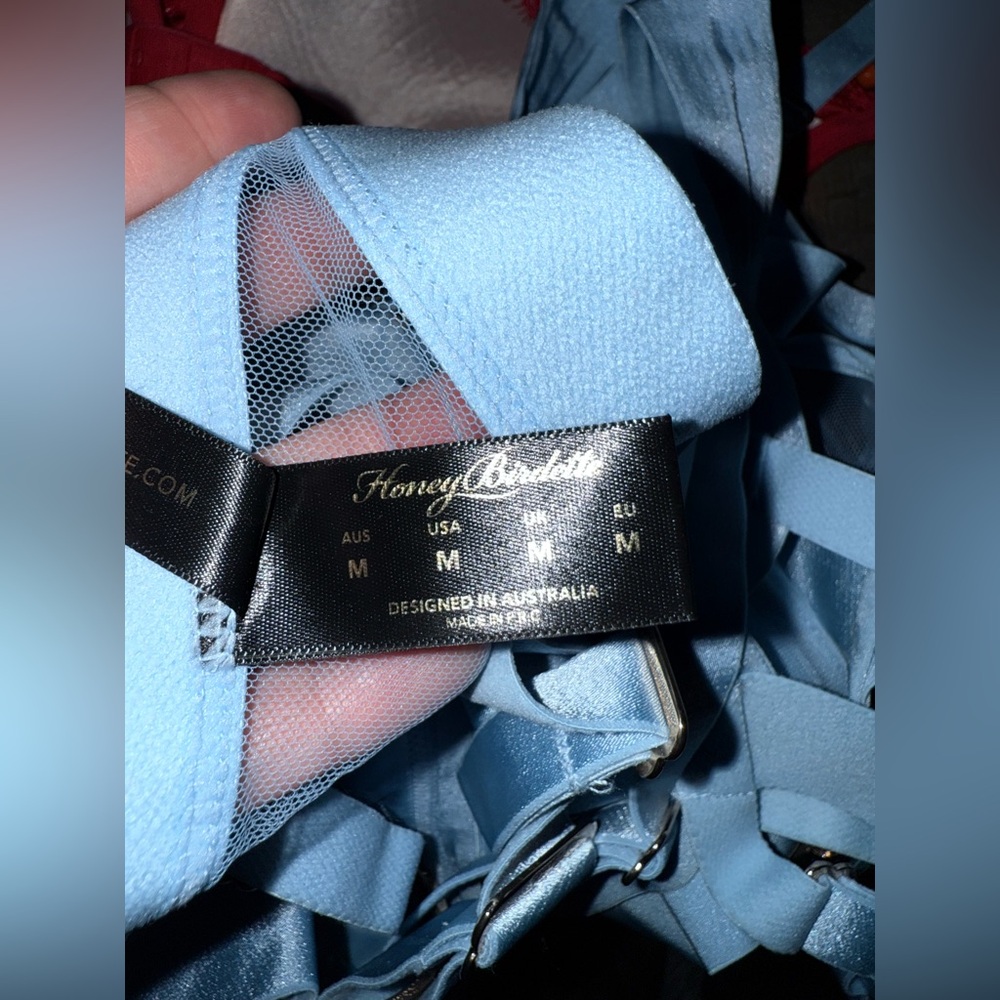 🖤RARE & SET🖤 Honey Bridgette Kukuro Bottoms + Garter Belt - Baby Blue M - Picture 7 of 7